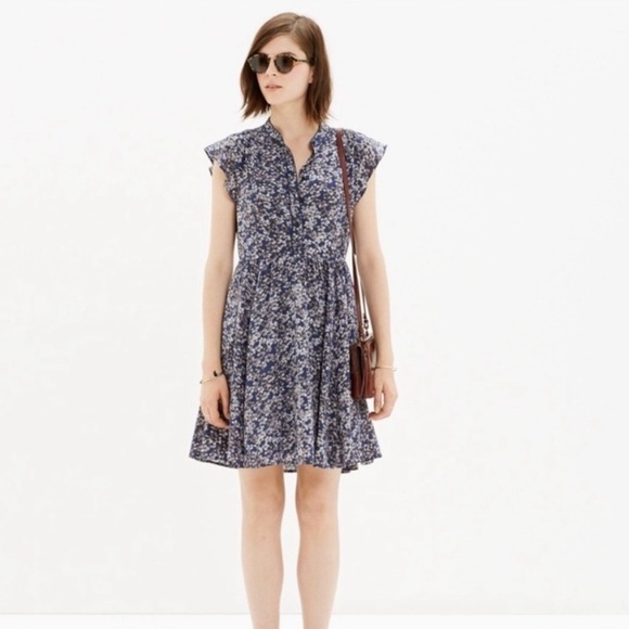 Madewell Dresses & Skirts - Madewell Silk Shirtdress in Newsprint Floral 8